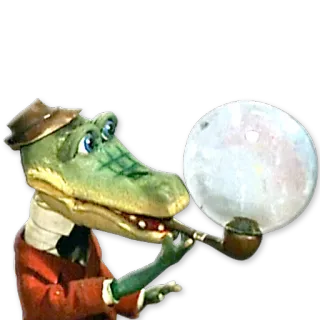 ⚪ 7366cdc6 alligator, crocodile, détective, pipe, fumer, dessin animé, animal whatsapp sticker