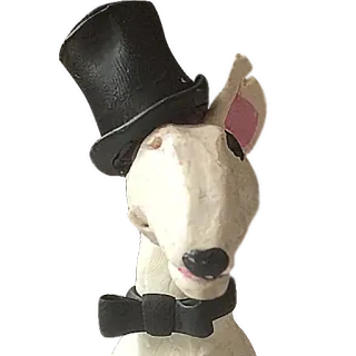 🎩 3caa17a5 犬, ブルテリア, 帽子, シルクハット, 蝶ネクタイ, 動物, ペット telegram sticker