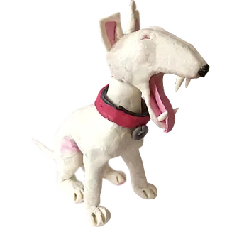 🛌 d5f9c5aa 犬, 動物, ペット, ブルテリア, あくび, 白 telegram sticker