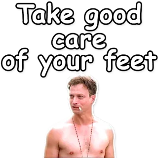 ☝ 02bbd797 Take good care of your feet füße, zigarette, rat, mann, pass auf dich auf, gesundheit, rauchen telegram sticker