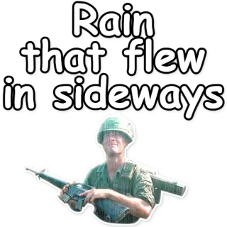 ☔ 06a8cb37 Rain that flew in sideways Vietnamkrieg, Soldat, Regen, Militär telegram sticker