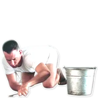 💂 10e6440b mann, putzen, eimer, boden, schrubben telegram sticker