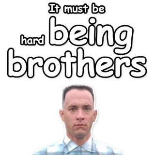 👬 97438b4c Tom Hanks It must be hard being brothers Brüder, Familie, Beziehung, Tom Hanks, Meme telegram sticker