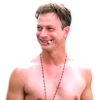 ☺ 9a75b38e Mann, Zigarette, Halskette, Person, lächelnd telegram sticker