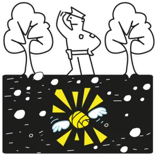 🥄 3b37ac42 polizia, cartone animato, albero, volante, palla, ali telegram sticker