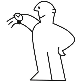 ⏳ 466f3bb3 uomo, guardando, orologio da polso, controllare, tempo, fretta telegram sticker