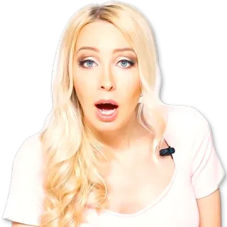 😧 44da8d19 wanita, pirang, terkejut, kaget, ekspresi, potret whatsapp sticker