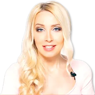 😀 758f93ab wanita, rambut pirang, senyum, potret, orang whatsapp sticker