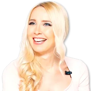 😄 ea33c90e wanita, potret, rambut pirang, tersenyum, orang, perempuan whatsapp sticker