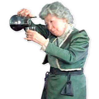 🍾 399962b7 여자, 따르는, 음료, 유리잔, 할머니, 빈티지, 노인 telegram sticker