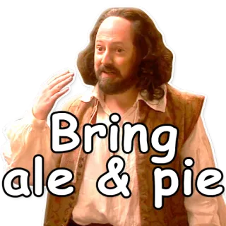 🍺 cb86dd14 Bring ale & pie Ale, Kuchen, Essen, Getränk, Historisch, Mann, Anfrage telegram sticker