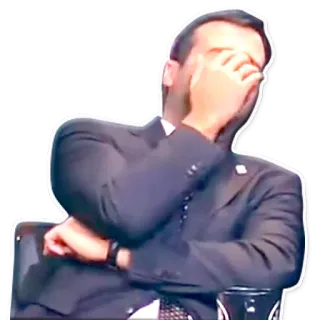 🙈 8cb9ad1a homme, facepalm, déception, frustration, costume, homme d'affaires, embarras telegram sticker