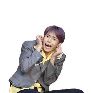 😱 73fd912e person, screaming, fear, distress, scared, man, covering ears telegram sticker