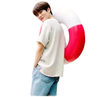 😊 a7a53155 man, person, casual, swim ring, summer, portrait telegram sticker