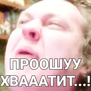 😤 f3c4952d ПРООШУУ ХВАААТИТ...! Meme, Russo, Testo, Divertente telegram sticker