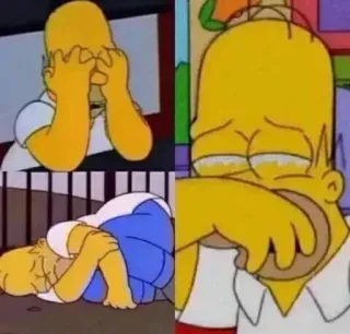 😢 042a2ecd Homer Simpson The Simpsons хомер симпсон, плачет, грустный, симпсоны, мультфильм, мем, желтый telegram sticker