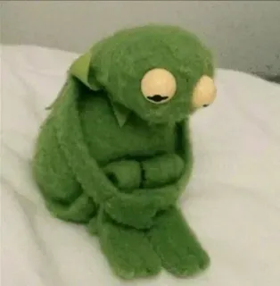😢 25381948 Kermit the Frog кермит, лягушка, грустный, депрессивный, кукла, маппет, милый telegram sticker