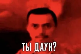 😃 bd20a37d ТЫ ДАУН? оскорбление, русский, оскорбительный telegram sticker