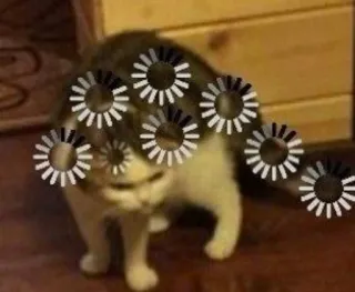 ❓ f1320bd6 кот, загрузка, животное, мем, смешной, интернет telegram sticker