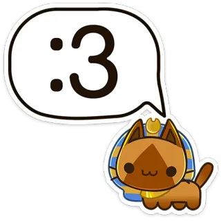 ☺️ 21d07f77 :3 gatto, emoticon, egizio, carino telegram sticker