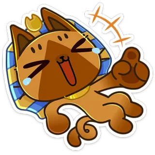 😅 3097f2e3 gatto, cartone animato, egiziano, faraone, carino, divertente telegram sticker