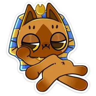☺️ 32bc8678 gatto, egiziano, faraone, cartone animato, animale, carino telegram sticker