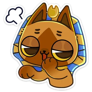 ☺️ 968f633e gatto, cartone animato, egizio, faraone, animale, carino, adesivo telegram sticker