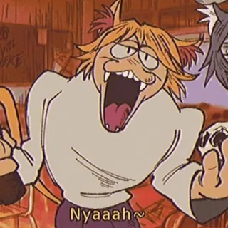 😱 8b30b62a Nyaaah~ Cartoon, Anime, Katze, Miau, Njaa, Schreien whatsapp sticker