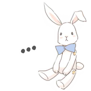 😐 38119659 ... coelho, coelhinho, fofo, animal, gravata borboleta, brinquedo telegram sticker