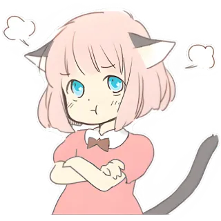 😤 dccf4ccc Anime, Gato, Garota, Adesivo, Desenho animado, Fofo telegram sticker