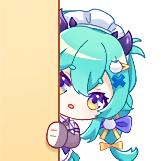 🫣 401a99b8 Аниме, Манга, Чиби, Милый, Горничная, Подглядывает, Наклейка, Мультфильм telegram sticker