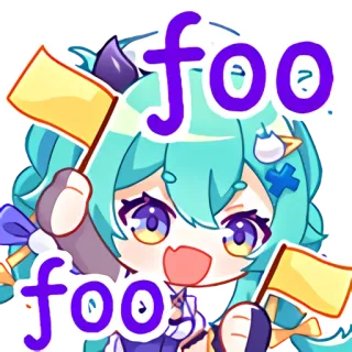 🫡 785fda90 foo foo Аниме, Наклейка, Флаг, Милый, Мультфильм telegram sticker