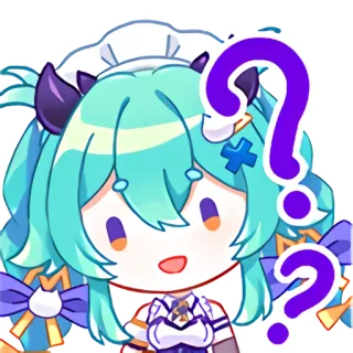 🤔 a74676da Аниме, Вопросительный знак, Смущение, Горничная, Милый, Каваий, Растерянный telegram sticker