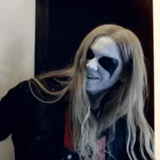 🩸 a016210a orang, rambut panjang, makeup, pria, black metal telegram sticker