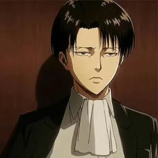 🗞 46542a48 Levi Ackerman Attack on Titan Anime, Manga, Ataque a los Titanes, Levi Ackerman, Serio, Inexpresivo, Personaje telegram sticker