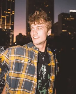 ➰ 4233349c homem, flanela, retrato, cidade, noite, urbano telegram sticker