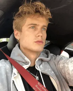 ➰ 5f3948b2 Work mode: Monday, let's go! homem, dirigindo, carro, selfie, segunda-feira, motivação, loira, bonito telegram sticker