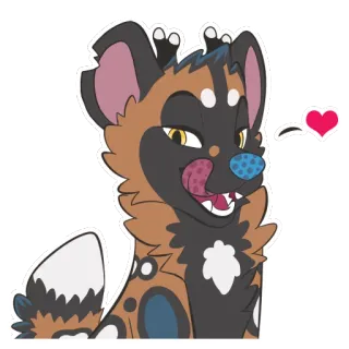 😘 22c9b174 Hund, Tier, süß, fell, Cartoon, lecken, Herz telegram sticker