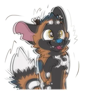 😖 60d2874f Cartoon, Hund, Tier, Fell, Niedlich, Freundlich telegram sticker