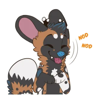 👍 6436dcaa NOD NOD Hund, Tier, Cartoon, Nickend, Fell, Niedlich telegram sticker