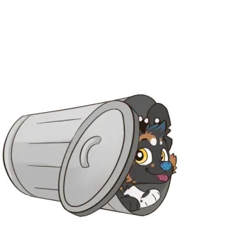 🗑 ce5d5446 Hund, Mülleimer, Cartoon, süß, Tier, fellartig telegram sticker