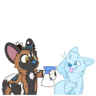 🔫 dfafba63 Hund, Cartoon, Spray, Wasser, Tier, Fell telegram sticker