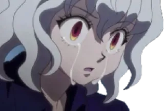 😭 6d27e0e5 Neferpitou Hunter x Hunter 尼飞彼多, hunter x hunter, 动漫, 哭泣, 伤心, 角色 telegram sticker