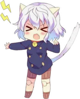 😾 e4a48a9a 动漫, 猫娘, 卡哇伊, Q版, 可爱, 漫画, 角色 telegram sticker