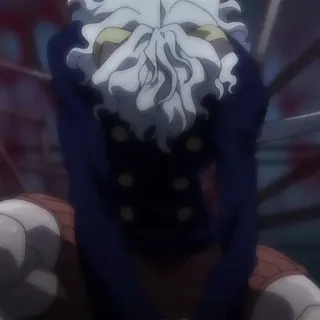 🧊 2d1e1ad9 anime, krew, gore, białe włosy, antagonista, złoczyńca telegram sticker