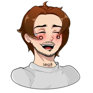 ☺️ 68f85a9a SAD CLUB triste, club, tatouage, cou, dessin animé whatsapp sticker