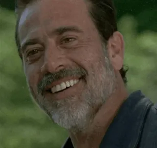 😂 1b1c87bf Negan The Walking Dead the walking dead, smiling, character, negan, tv show telegram sticker
