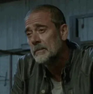 😪 9a6170af Negan The Walking Dead the walking dead, negan, sad, serious, television telegram sticker