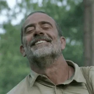 😍 e5ccaf4e Negan The Walking Dead Negan, walking dead, villain, smiling telegram sticker