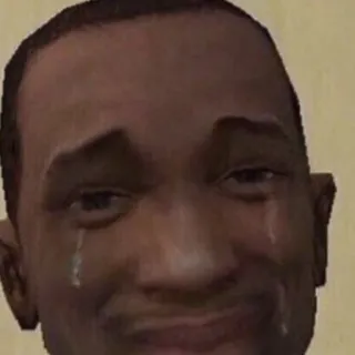 👍 80a3dc8f CJ Grand Theft Auto: San Andreas menangis, sedih, cj, grand theft auto, karakter video game, emosional whatsapp sticker